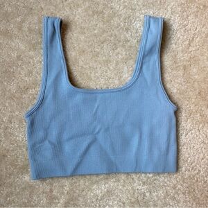 Set Active Light Blue Ribbed Sports Bra XS/S Athleisure Activewear Yoga Pilates